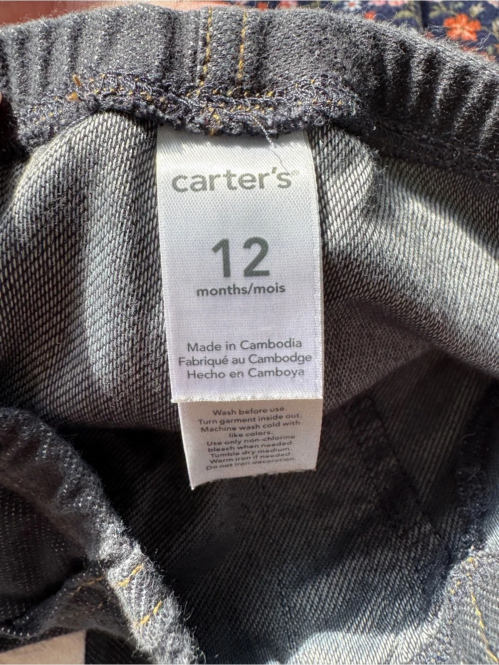 Carter's Old Navy Corduroy Dress with Jean leggings 6-12 mo girl set